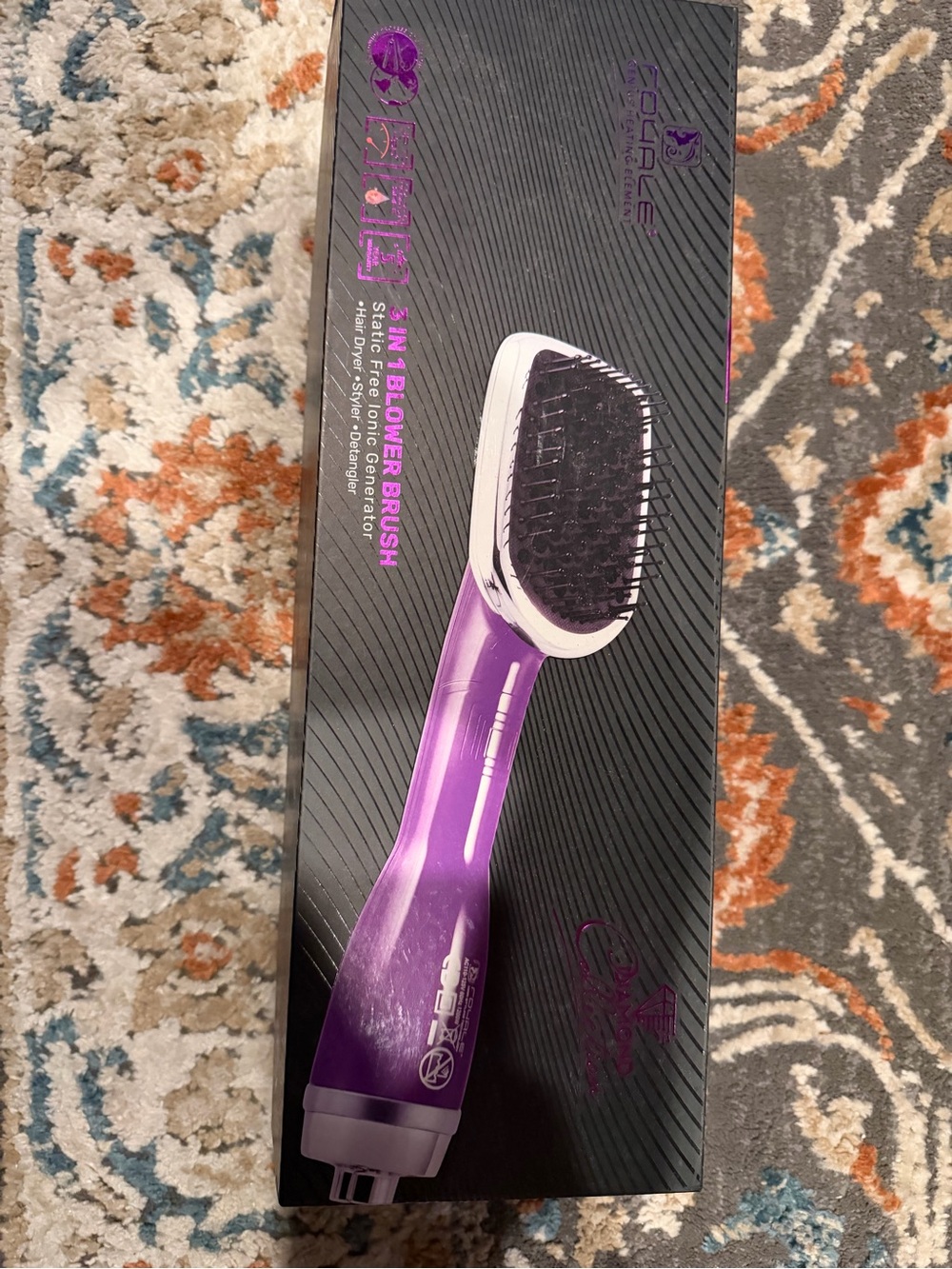 Purple 2-in-1 Blow Dryer Brush- never used